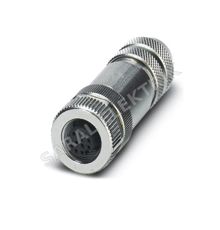 M12 12 Pin A Kodlu Metal Seyyar Dişi Konnektör