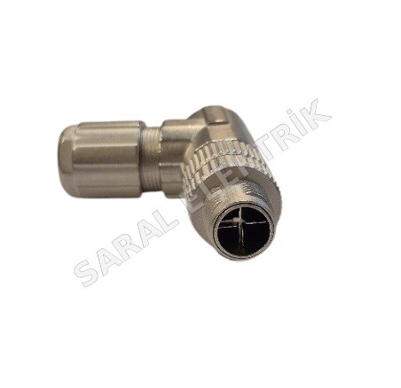 M12 X Kodlu 8 Pin  90° Seyyar Erkek Konnektör PG7
