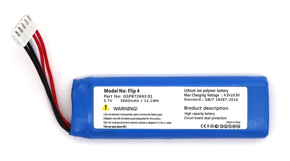 Sertec JBL Flip 4 uyumlu 3.7v 3000 mah Soketli Batarya