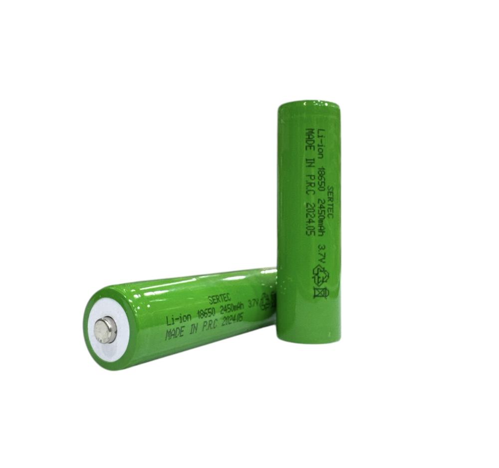 Sertec 18650 3.7V 2450 Mah 1C Li-ion Şarjlı Pil Başlı