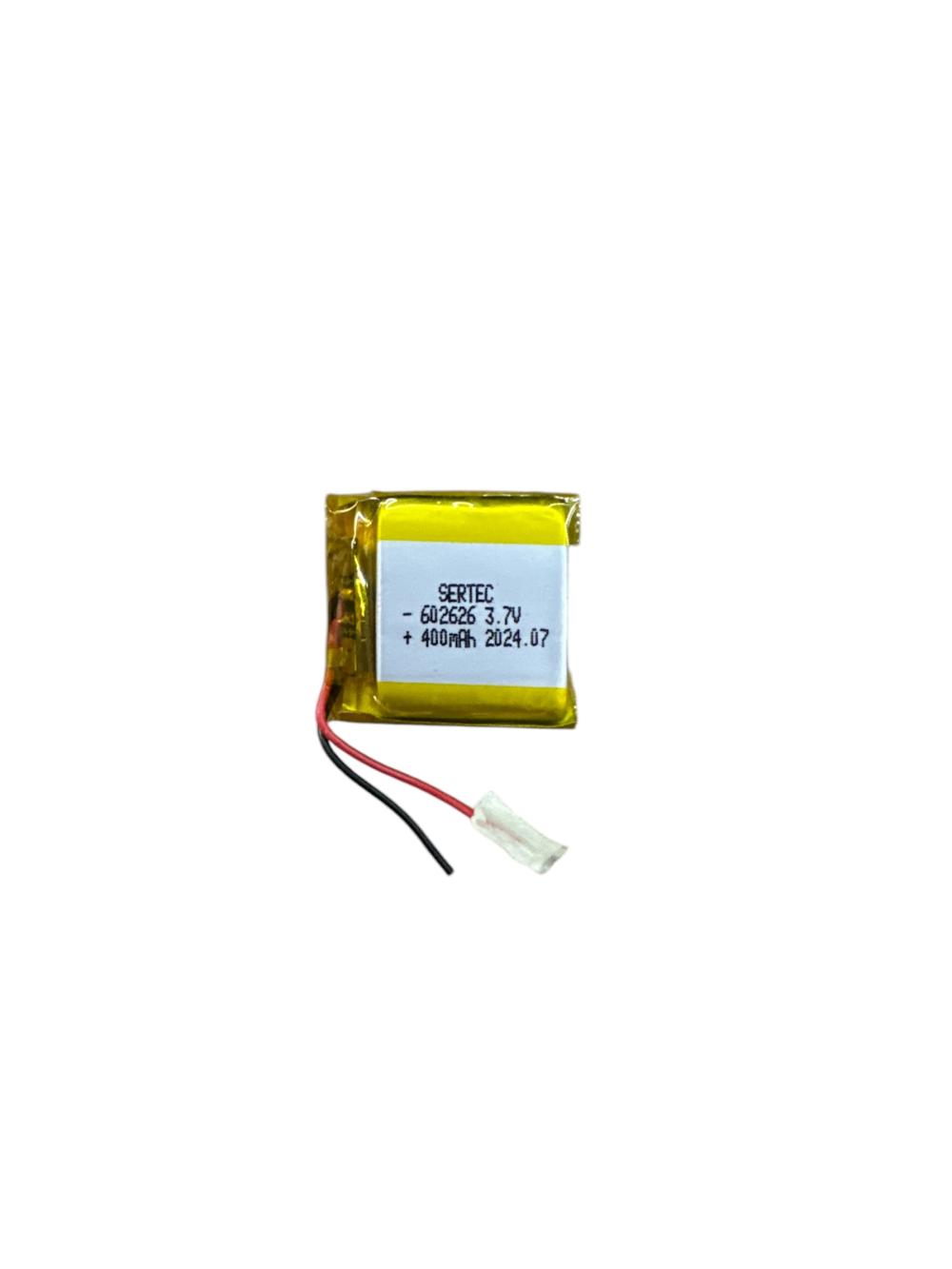 Sertec 602626 3.7V 400mAh Li-Polymer Pil (Devreli/1.5A)