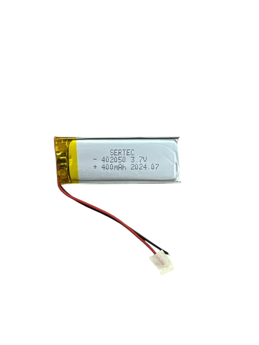 Sertec 402050 3.7V 400mAh Li-Polymer Pil (Devreli/1.5A)