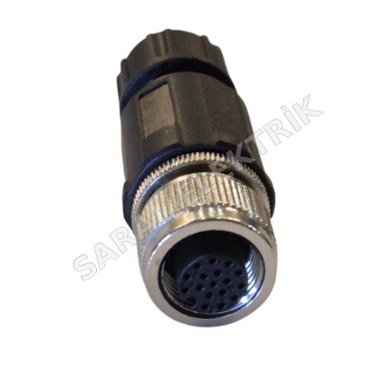 M12 17 Pin Seyyar Dişi Konnektör