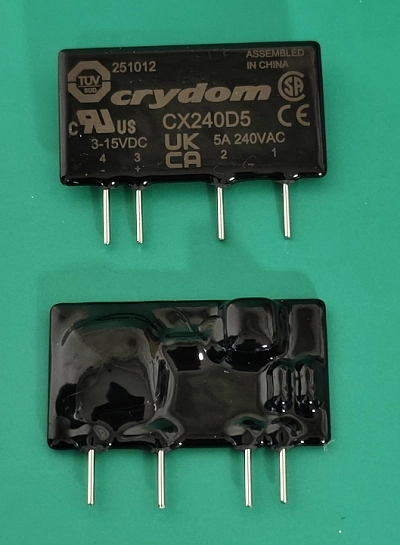 CRYDOM CX240D5 SSR Solid State Relay 4PIN TARAK TIP 1 Form A (SPST-NO) 5A Vin.3-15Vdc Vout.12-280Vac Orjinal