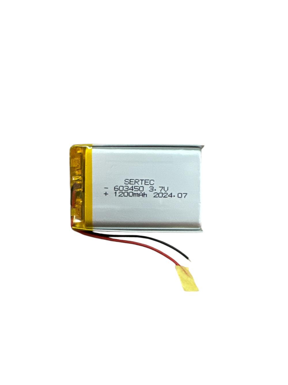 Sertec 603450 3.7V 1200 MAh Li-Polymer Pil (Devreli/1.5A)