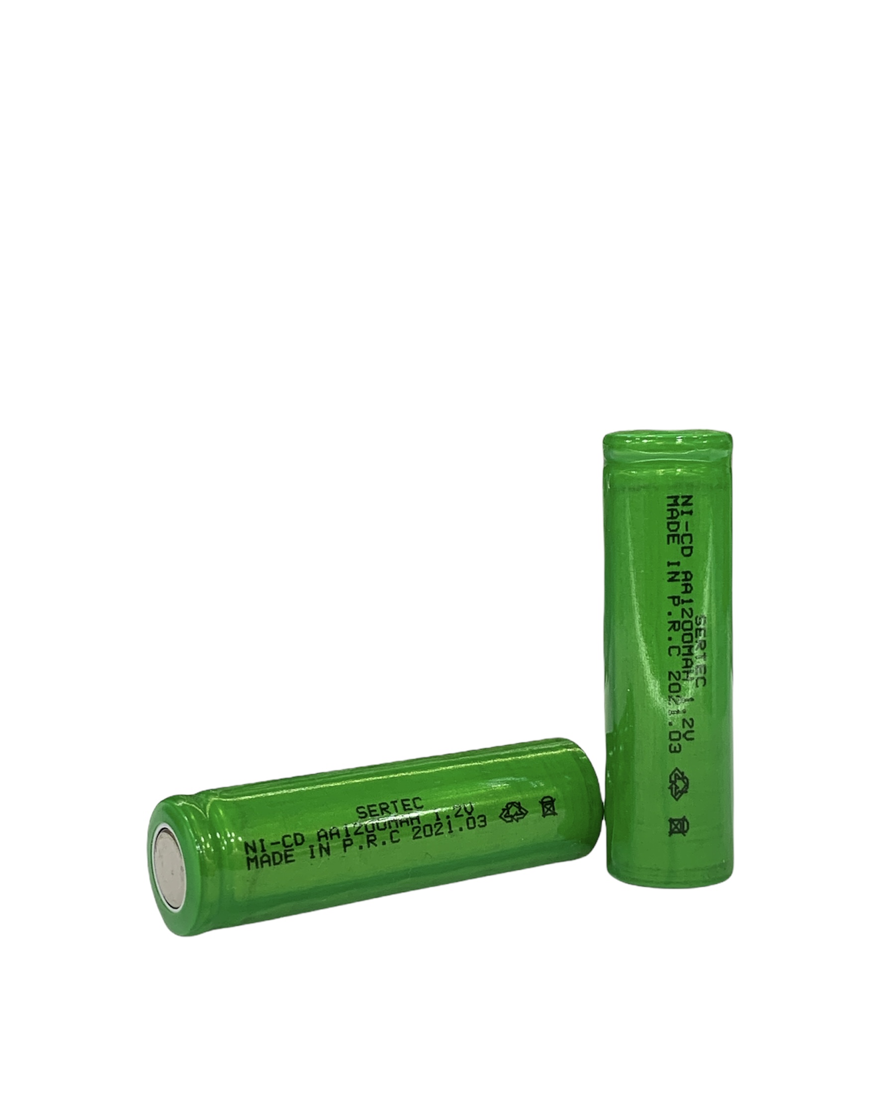Sertec - 1.2V 1200 Mah - AA - Ni-Cd Şarjlı Pil - (Başsız / Flat Head)