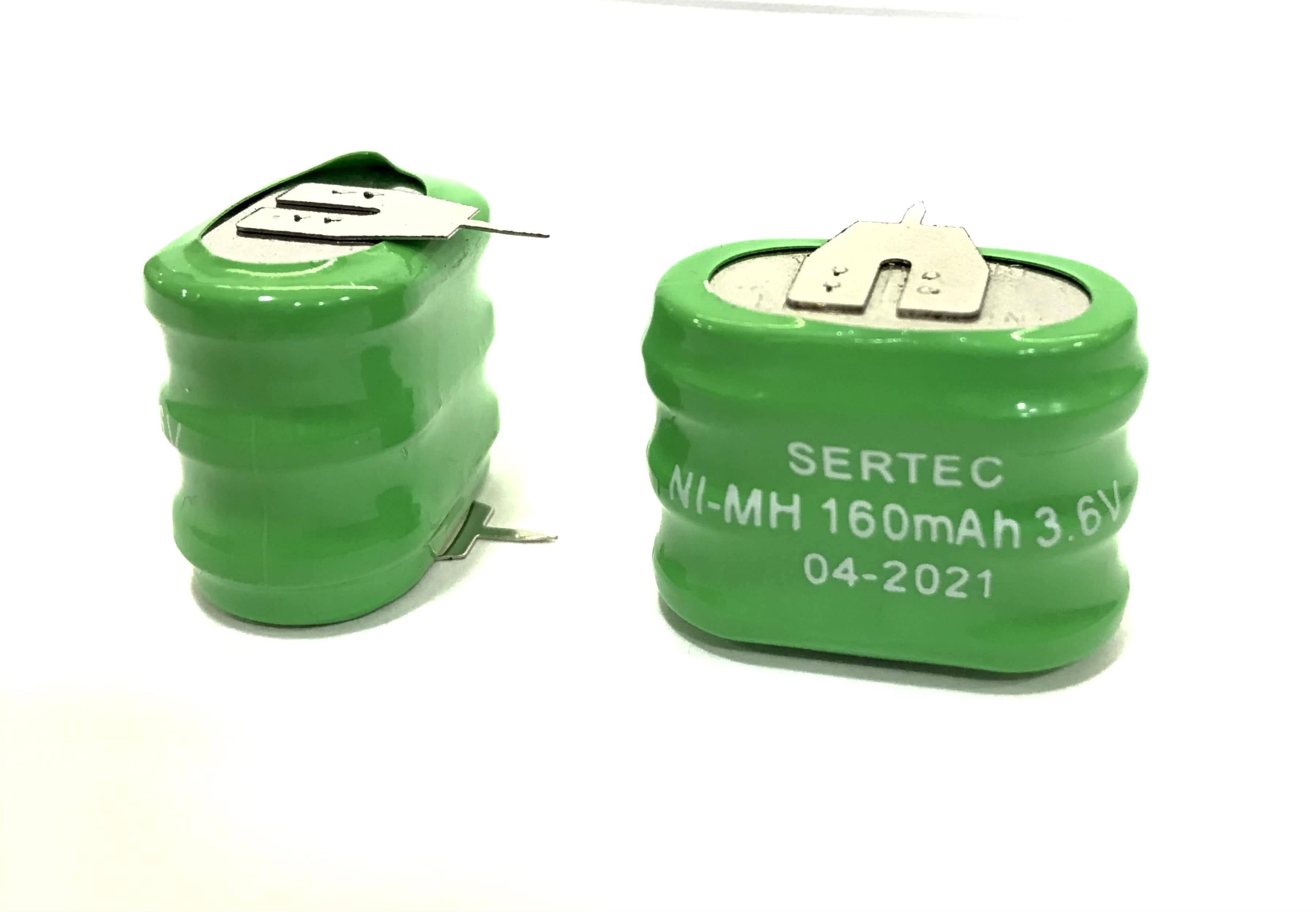 Sertec - 3.6V 3S1P 160 Mah 2 Pin NI-MH Buton Pil