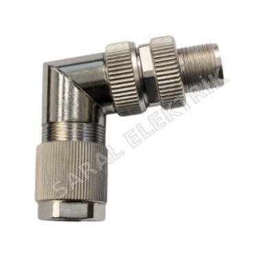 M12 4 Pin D Kodlu Sıkmalı(Crimp)  90°Erkek Metal Konnektör