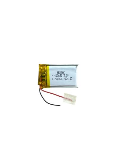 Sertec 402030 3.7V 200mAh Li-Polymer Pil (Devreli/1.5A)
