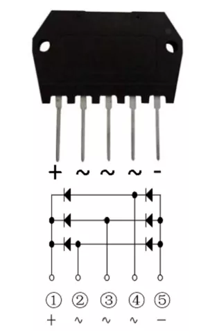 DF35NA100 Kopru Diyot Tarak Tip 5Pin 3Faz