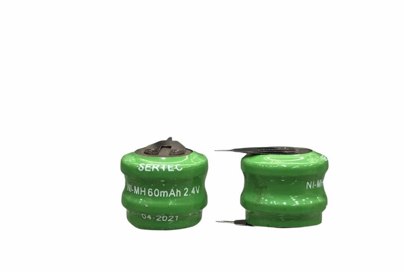 Sertec - 2.4V 2S1P 60 Mah 2 Pin  NI-MH Buton Pil