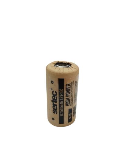 Sertec 1.2V Ni-Cd SC 1500 Mah Kağıt Şarjlı Pil 3C (Başsız/Flat Head)