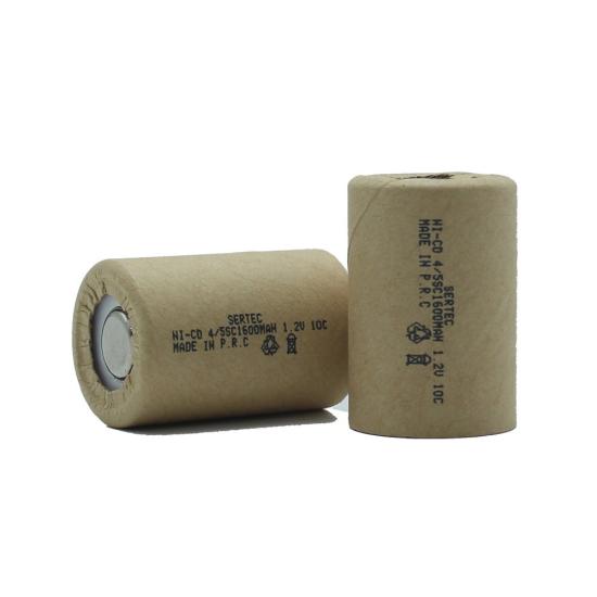 Sertec 1.2V Ni-Cd  4/5 SC 1500 Mah Kağıt Şarjlı Pil 10C (Başsız/Flat Head)