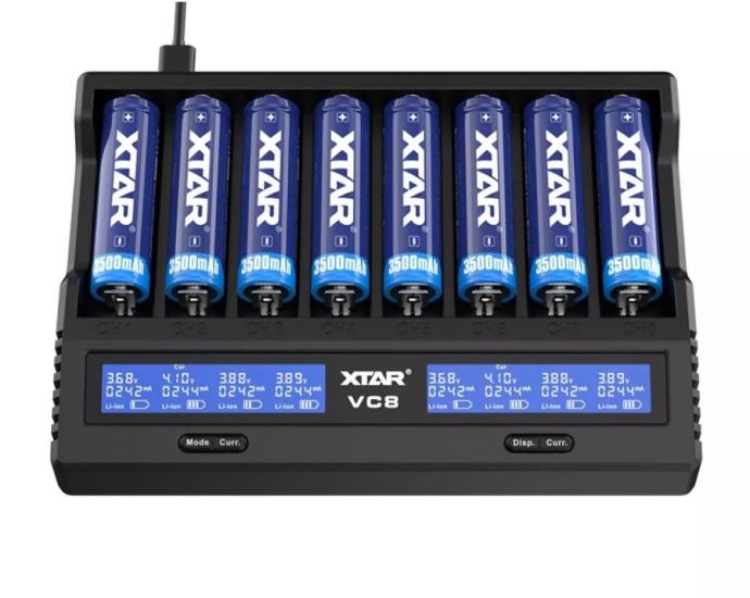 Xtar VC8 Sekizli Li-ion / NI-CD / NI-MH Pil Şarj Cihazı