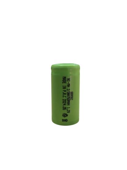 Sertec - 1.2V 750 Mah - 2/3AA - Ni-MH Şarjlı Pil - (Başsız / Flat Head)