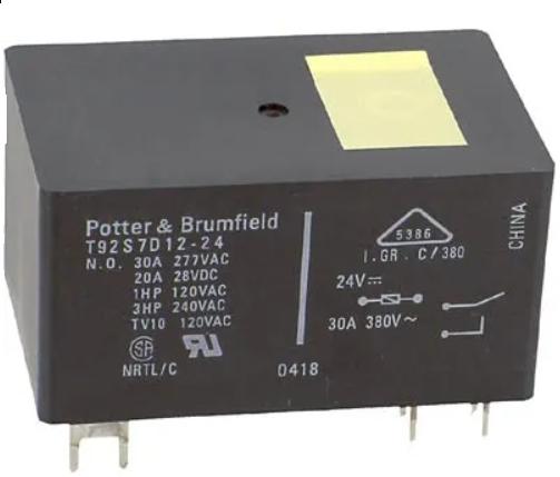 T92S7D12-24, 1-1393212-0 Role 2kontak 30A 24V