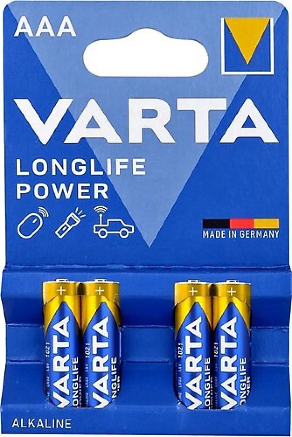 Varta Longlife Power AAA Size 4lü İnce Kalem Pil
