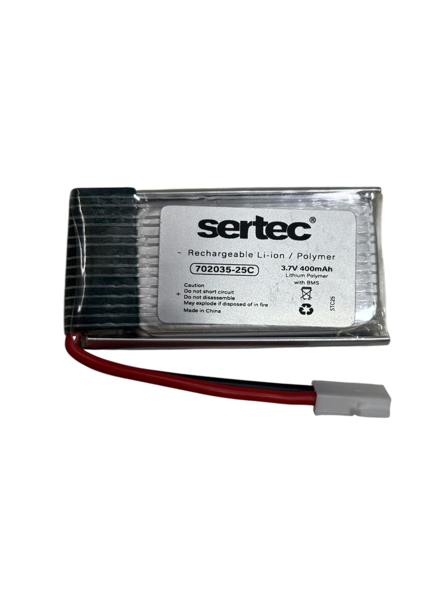 Sertec / 702035 / 3.7V - 400mAh - 25C BEYAZ SOKET