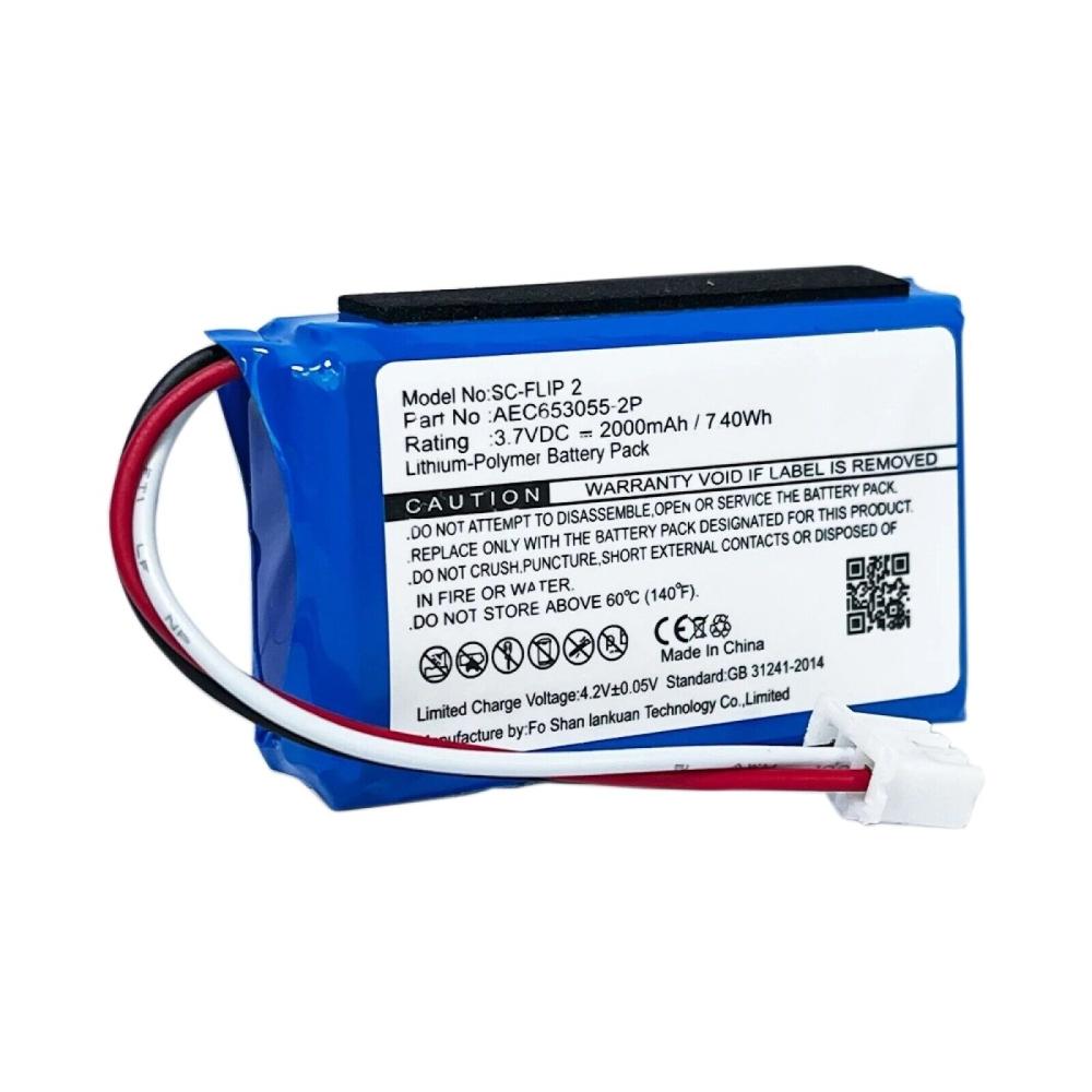 Sertec JBL Flip 2 uyumlu 3.7v 2000 mah Soketli Batarya