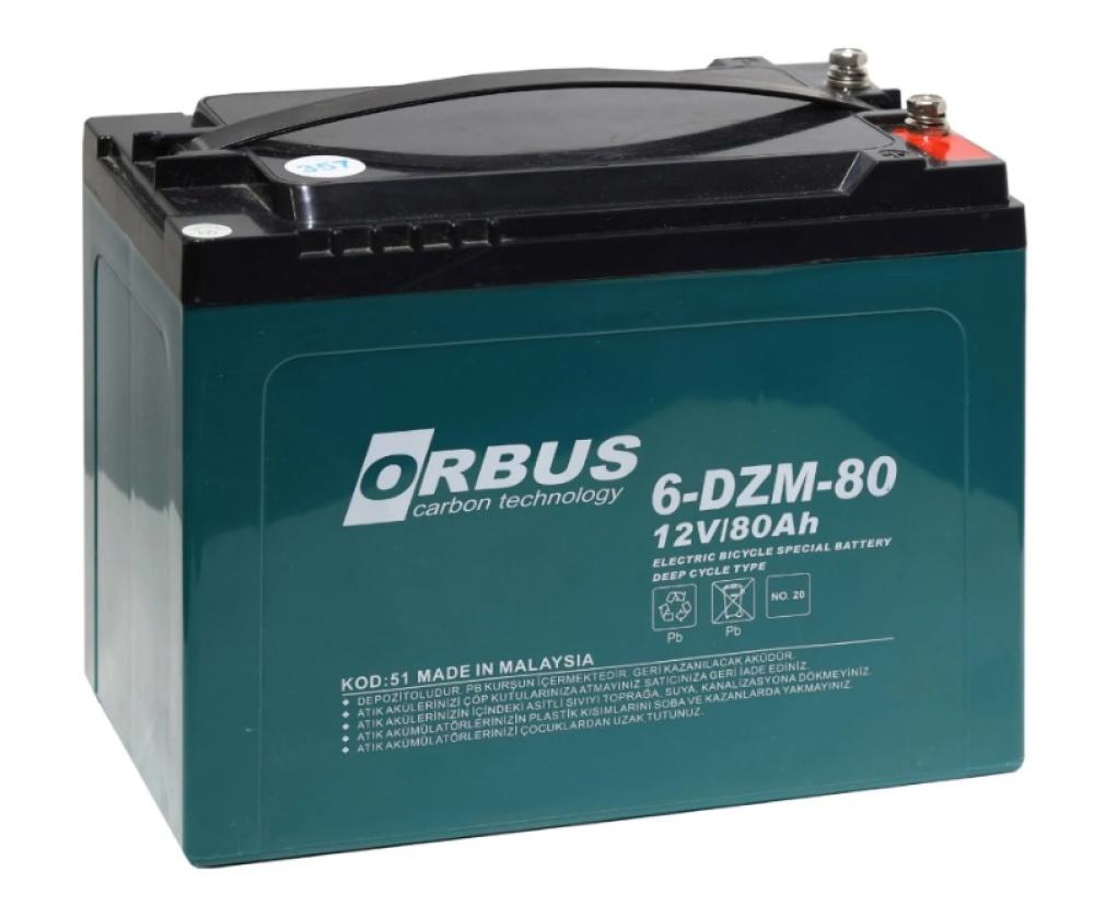 Orbus 12V 80Ah Jel Akü ( Elektrikli Bisiklet Aküsü )