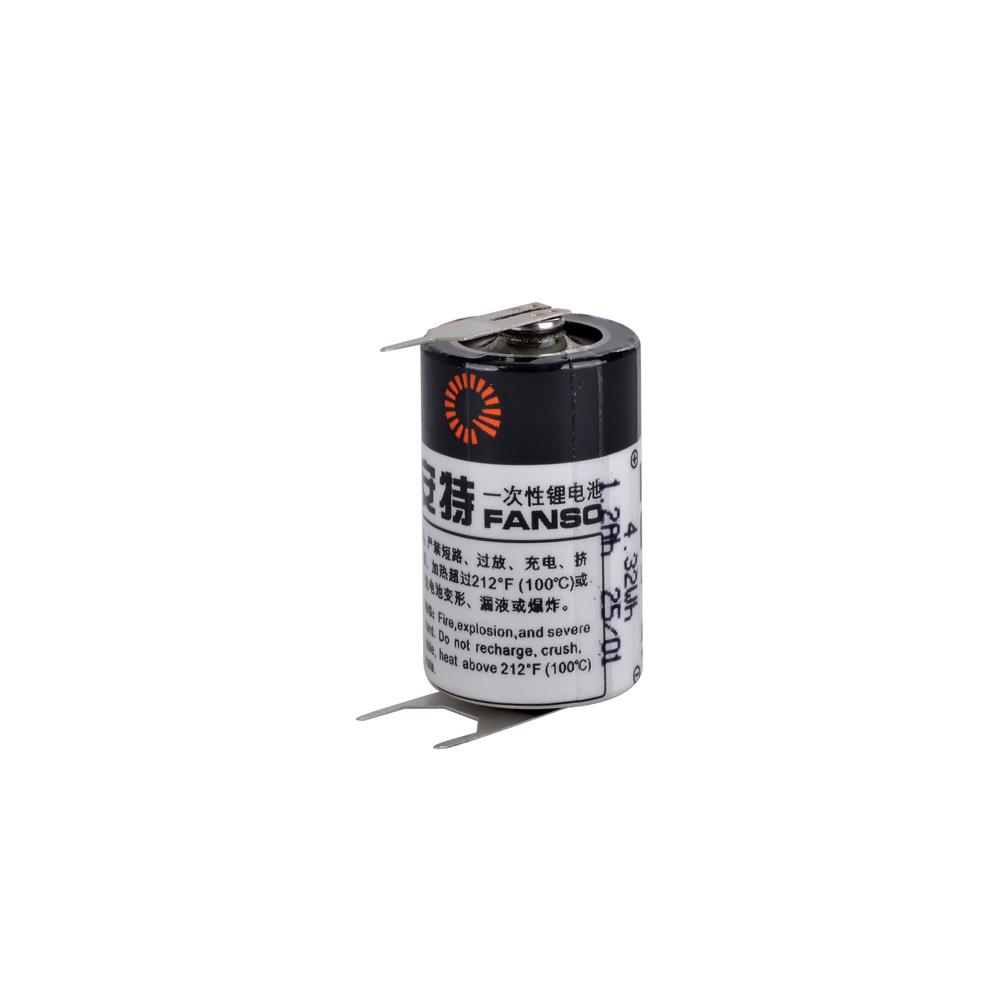 FANSO ER14250H 3.6V 1/2 AA Size Lithium Pil (Li-SOCL2) 3 PIN