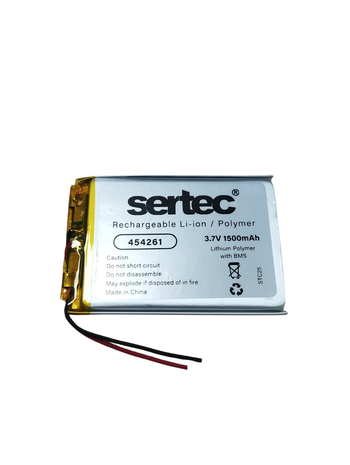 Sertec 454261 3.7V 1500 MAh Li-Polymer Pil (Devreli/1.5A)